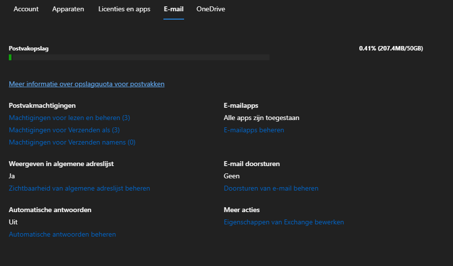 Automatische antwoorden op een gedeelde mailbox